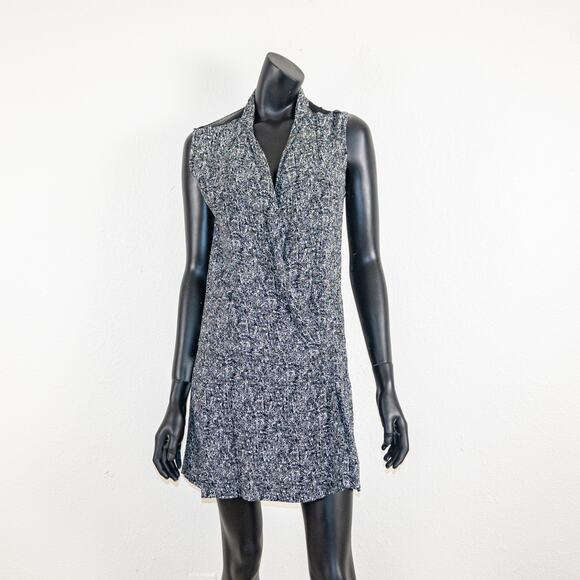 Sandro Paris Women's size 1 Faux wrap tank dress black white - Picture 2 of 10